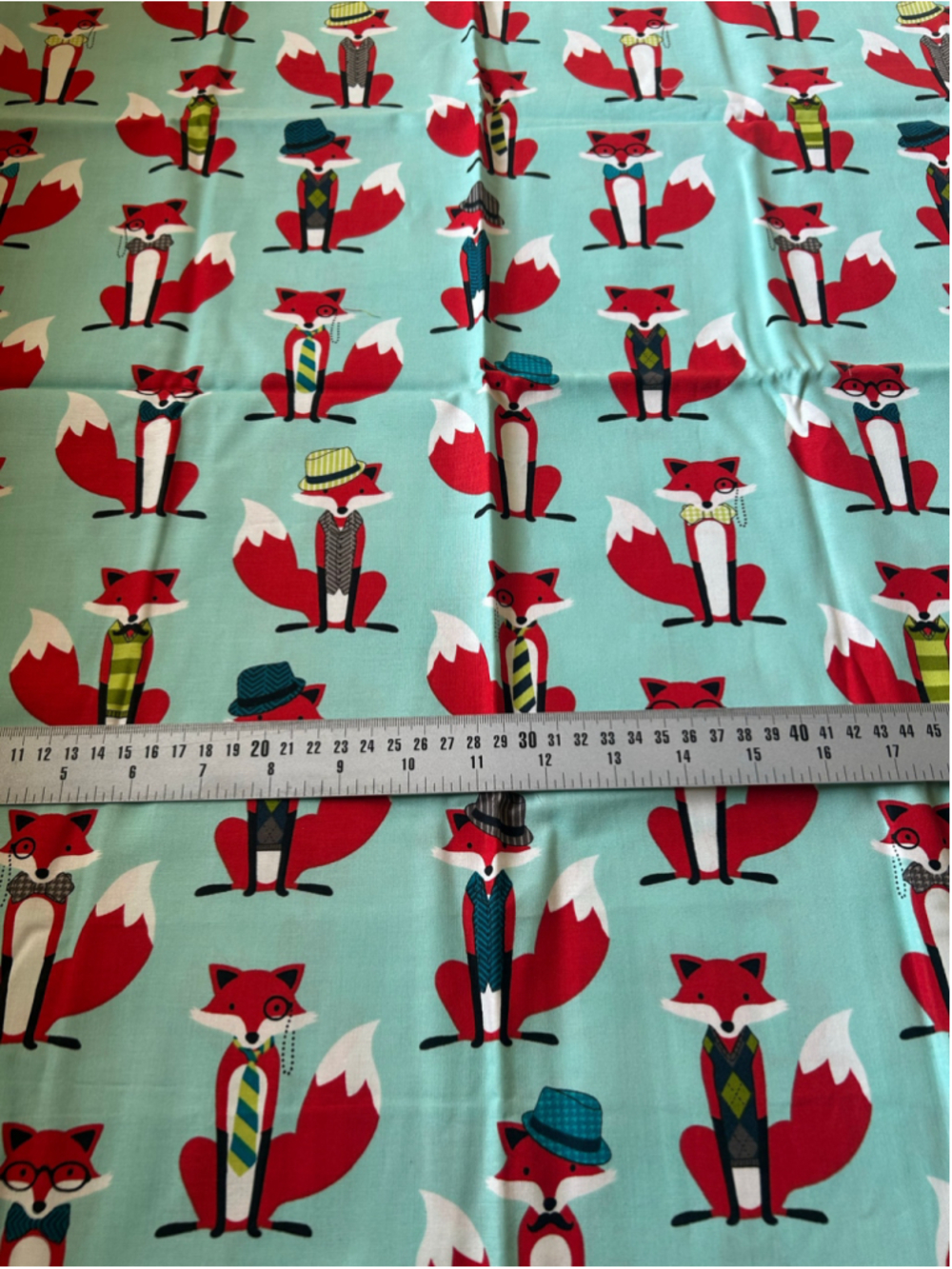 Fabric: 34” Dapper Fox Pattern Cotton Fabric - Picture 3 of 3